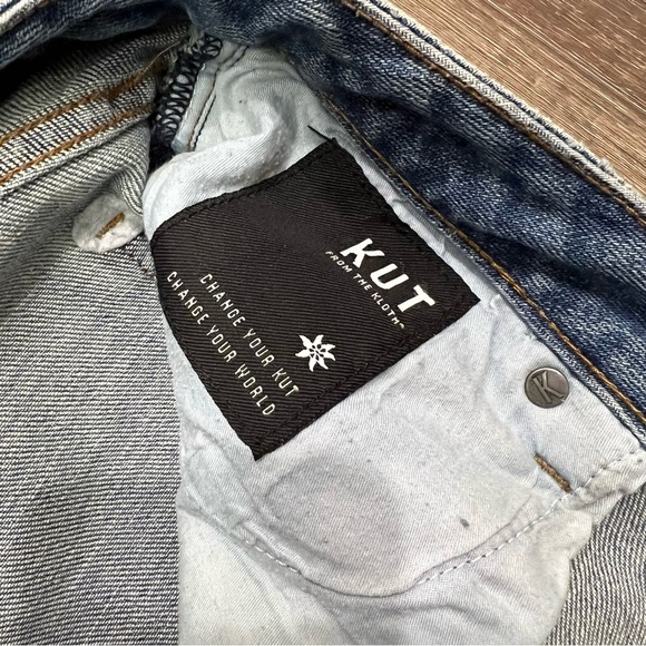 Kut from the Kloth Catherine Boyfriend Jeans Size 8 Womens Distressed Stretch - Picture 7 of 12